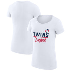 Minnesota Twins G-III 4Her by Carl Banks Women's Super-Slim Fit Lightweight Team Graphic T-Shirt - White T-shirts