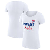 Texas Rangers G-III 4Her by Carl Banks Women's Super-Slim Fit Lightweight Team Graphic T-Shirt - White T-shirts
