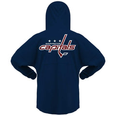 Washington Capitals Fanatics Women's Jersey Lace-Up V-Neck Long Sleeve Hoodie T-Shirt - Navy | US 200459759