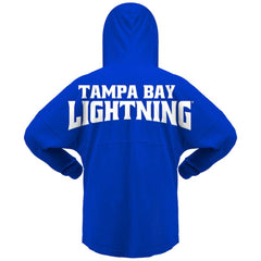 Tampa Bay Lightning Fanatics Women's Jersey Lace-Up V-Neck Long Sleeve Hoodie T-Shirt - Blue | US 200459761