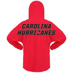 Carolina Hurricanes Fanatics Women's Jersey Lace-Up V-Neck Long Sleeve Hoodie T-Shirt - Red | US 200459768