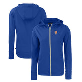 New York Mets Cutter & Buck Women's Daybreak Eco Recycled Full-Zip Hoodie - Royal Hoodies
