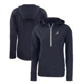 Atlanta Braves Cutter & Buck Women's Daybreak Eco Recycled Half-Zip Hoodie - Navy Hoodies