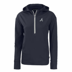 Atlanta Braves Cutter & Buck Women's Daybreak Eco Recycled Half-Zip Hoodie - Navy Hoodies