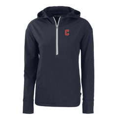 Cleveland Guardians Cutter & Buck Women's Daybreak Eco Recycled Half-Zip Hoodie - Navy Hoodies