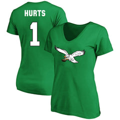Jalen Hurts Philadelphia Eagles Women's Plus Size Fair Catch Name & Number Scoop Neck T-Shirt - Kelly Green T-shirts