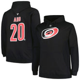 Sebastian Aho Carolina Hurricanes Profile Big & Tall Name & Number Pullover Hoodie - Black | US 200464398