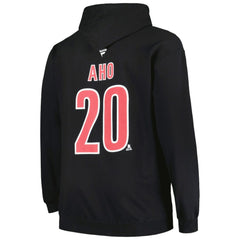 Sebastian Aho Carolina Hurricanes Profile Big & Tall Name & Number Pullover Hoodie - Black | US 200464398
