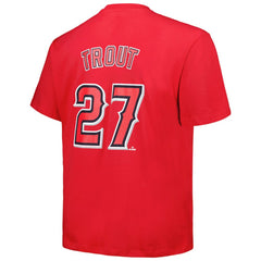 Mike Trout Los Angeles Angels Fanatics Big & Tall Name & Number T-Shirt - Red T-shirts