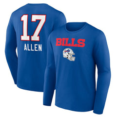 Josh Allen Buffalo Bills Team Wordmark Long Sleeve T-Shirt - Royal T-shirts