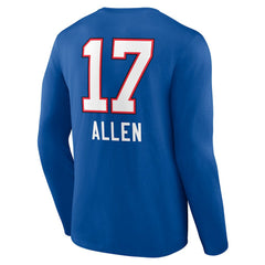 Josh Allen Buffalo Bills Team Wordmark Long Sleeve T-Shirt - Royal T-shirts