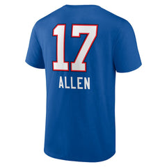 Josh Allen Buffalo Bills Team Wordmark Name & Number T-Shirt - Royal T-shirts