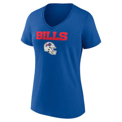 Josh Allen Buffalo Bills Women's Team Wordmark Name & Number V-Neck T-Shirt - Royal T-shirts