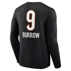 Joe Burrow Cincinnati Bengals Team Wordmark Long Sleeve T-Shirt - Black T-shirts