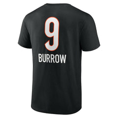 Joe Burrow Cincinnati Bengals Team Wordmark Name & Number T-Shirt - Black T-shirts