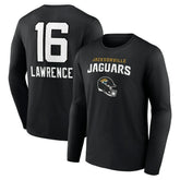 Trevor Lawrence Jacksonville Jaguars Team Wordmark Long Sleeve T-Shirt - Black T-shirts