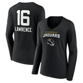 Trevor Lawrence Jacksonville Jaguars Women's Team Wordmark Long Sleeve V-Neck T-Shirt - Black T-shirts
