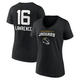 Trevor Lawrence Jacksonville Jaguars Women's Team Wordmark Name & Number V-Neck T-Shirt - Black T-shirts