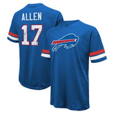 Josh Allen Buffalo Bills Majestic Threads Name & Number Oversize Fit T-Shirt - Royal T-shirts