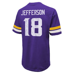 Justin Jefferson Minnesota Vikings Majestic Threads Name & Number Oversized Fit T-Shirt - Purple T-shirts