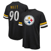 T.J. Watt Pittsburgh Steelers Majestic Threads Name & Number Oversize Fit T-Shirt - Black T-shirts