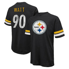 T.J. Watt Pittsburgh Steelers Majestic Threads Name & Number Oversize Fit T-Shirt - Black T-shirts