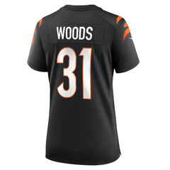 Ickey Woods Cincinnati Bengals Women's Retired Player Game Jersey - Black Jerseys