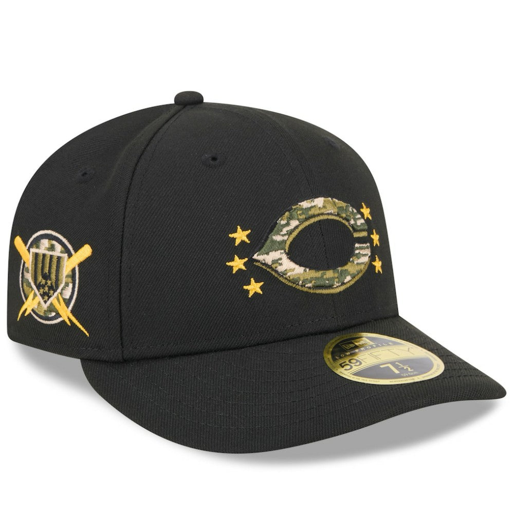 Cincinnati Reds New Era 2024 Armed Forces Day Low Profile 59FIFTY Fitted Hat - Black Hats