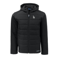 Los Angeles Dodgers Cutter & Buck Evoke Hybrid Eco Softshell Recycled Full-Zip Hoodie - Black Hoodies