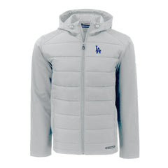 Los Angeles Dodgers Cutter & Buck Evoke Hybrid Eco Softshell Recycled Full-Zip Hoodie - Gray Hoodies
