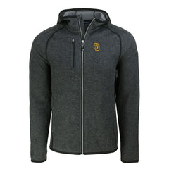 San Diego Padres Cutter & Buck Mainsail Full-Zip Hooded Jacket - Heather Charcoal Jackets