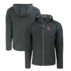 St. Louis Cardinals Cutter & Buck Mainsail Full-Zip Hooded Jacket - Heather Charcoal Jackets