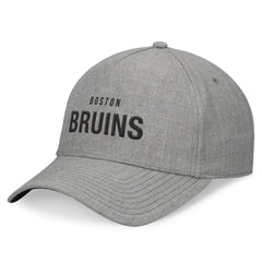 Boston Bruins Fanatics Elements A-Frame Leather Strapback Hat - Heather Gray | US 200496199
