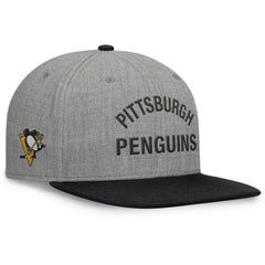 Pittsburgh Penguins Fanatics Elements Flat Brim Leather Strapback Hat - Heather Gray | US 200496204