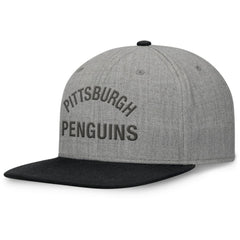 Pittsburgh Penguins Fanatics Elements Flat Brim Leather Strapback Hat - Heather Gray | US 200496204