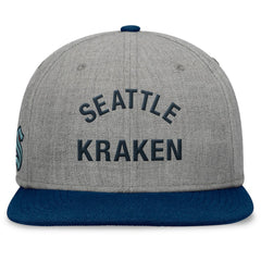 Seattle Kraken Fanatics Elements Flat Brim Leather Strapback Hat - Heather Gray | US 200496206