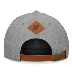 New Jersey Devils Fanatics Elements A-Frame Leather Strapback Hat - Heather Gray | US 200496207