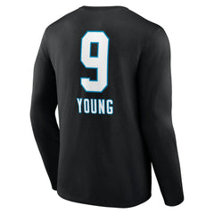 Bryce Young Carolina Panthers Team Wordmark Name & Number Long Sleeve T-Shirt - Black T-shirts