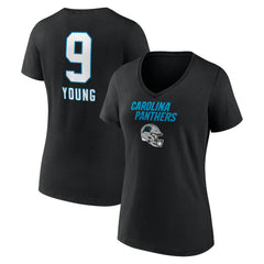 Bryce Young Carolina Panthers Women's Team Wordmark Name & Number V-Neck T-Shirt - Black T-shirts