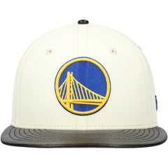 Golden State Warriors Faux Leather Visor Two-Tone 59FIFTY Fitted Hat White/Black - New Era