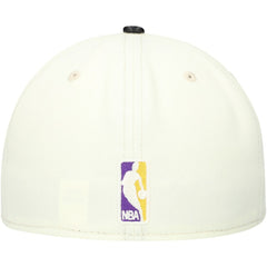 Los Angeles Lakers Faux Leather Visor Two-Tone 59FIFTY Fitted Hat White/Black - New Era