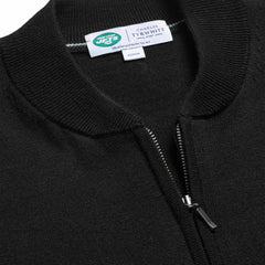 New York Jets Charles Tyrwhitt Merino Full-Zip Sweater - Black