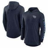 Tennessee Titans Blitz Tri-Blend Dri-FIT Long Sleeve Hoodie T-Shirt - Navy Hoodies