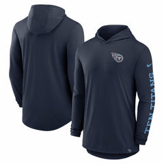 Tennessee Titans Blitz Tri-Blend Dri-FIT Long Sleeve Hoodie T-Shirt - Navy Hoodies
