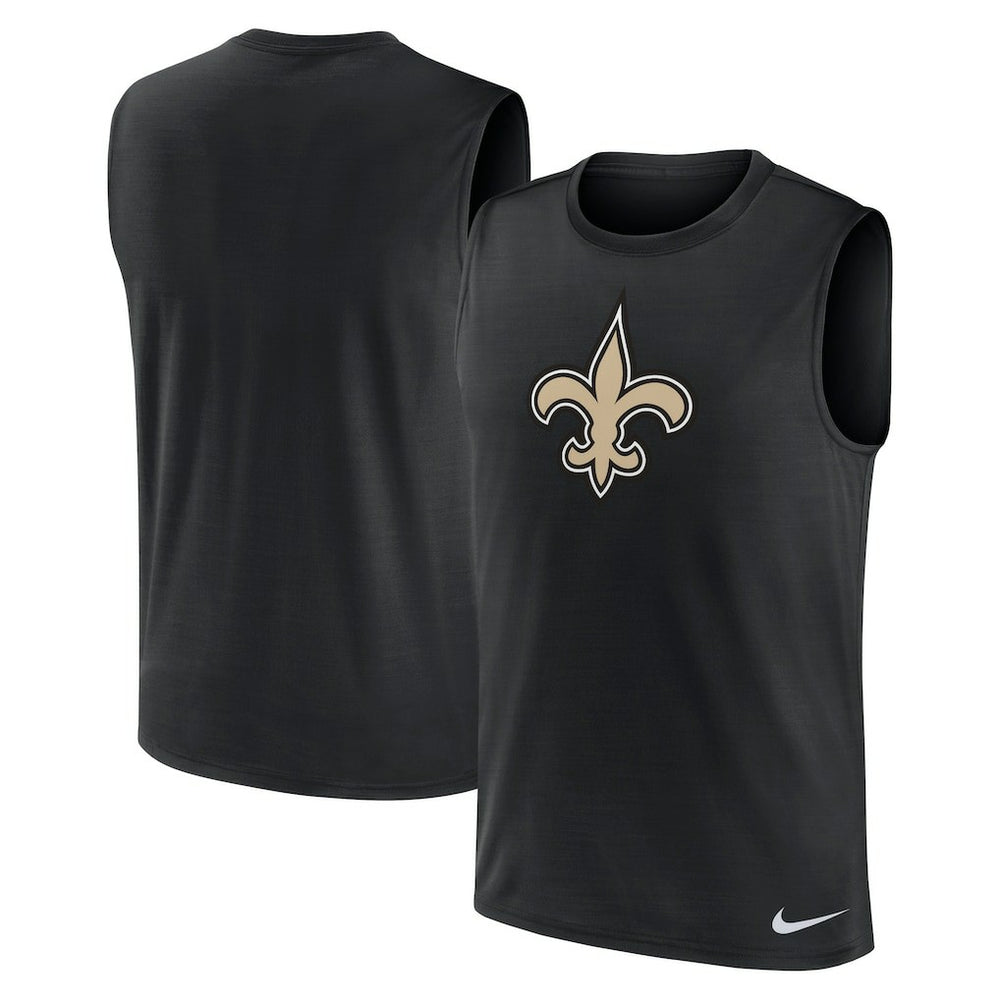 New Orleans Saints Blitz Legend Dri-FIT Muscle Tank Top - Black Tops