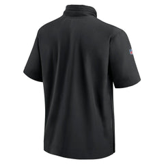 Carolina Panthers 2024 Sideline Coach Short Sleeve Half-Zip Hoodie Jacket - Black Hoodies