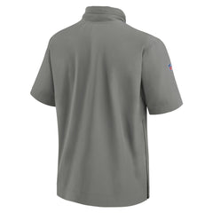 Detroit Lions 2024 Sideline Coach Short Sleeve Half-Zip Hoodie Jacket - Gray Hoodies