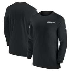 Las Vegas Raiders Sideline Coach UV Performance Long Sleeve T-Shirt - Black T-shirts