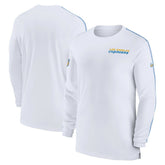 Los Angeles Chargers Sideline Coach UV Performance Long Sleeve T-Shirt - White T-shirts