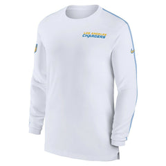Los Angeles Chargers Sideline Coach UV Performance Long Sleeve T-Shirt - White T-shirts